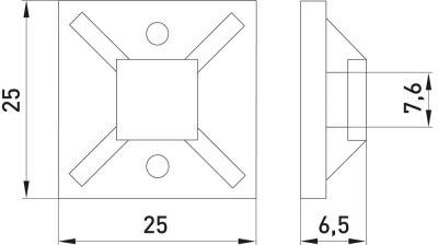 SELBSTKLEBENDE KABELBINDERBASIS E.CTB.STAND.25.25, (100 STK.) 25X25MM E.NEXT