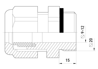Connector E.PGL.STAND.13.5, WITH extended thread AND SEAL, E.NEXT