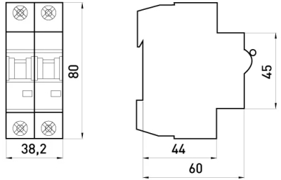 MODULARER LEISTUNGSSCHALTER E.INDUSTRIAL.MCB.100.2.C16, 2 P, 16A, C, 10KA E.NEXT