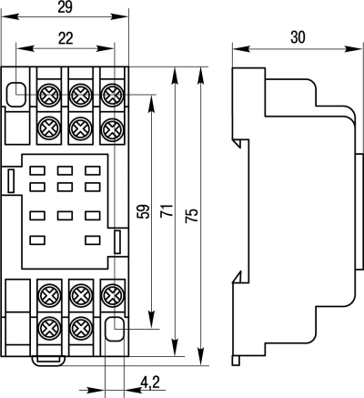 CONECTOR MODULAR E.CONTROL.P53S PENTRU RELEU INTERMEDIAR 5A, 3 GRUPURI DE CONTACTE E.NEXT