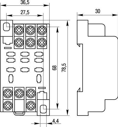 CONECTOR MODULAR E.CONTROL.P103S PENTRU RELEU INTERMEDIAR 10A PE 3 GRUPURI DE CONTACTE E.NEXT