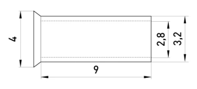 KABELSCHUH, UNISOLIERT, E.TERMINAL.STAND.EN.4.9 4,0 MM², L=9 MM E.NEXT