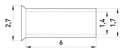 KABELSCHUH, UNISOLIERT, E.TERMINAL.STAND.EN.1.6 1,0 MM², L=6 MM E.NEXT
