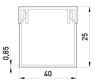 CABLE channel E.TRUNKING.STAND.40.25, 40×25MM, 2M, E.NEXT