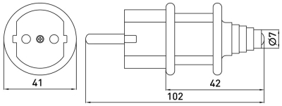 PRIZA INDUSTRIALĂ PORTABILĂ E.PLUG.PRO.2.16, 2P., 220V, 16A (012) E.NEXT