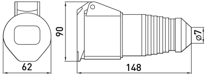 КОНТАКТ ИНДУСТРИАЛЕН ПРЕНОСИМ E.SOCKET.PRO.4.32, 4P., 380V, 32А (224) E.NEXT