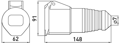 PRIZĂ PORTABILĂ INDUSTRIALĂ E.SOCKET.PRO.3.32, 3P., 220V, 32A (223) E.NEXT