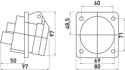 PRIZĂ INDUSTRIALĂ PENTRU PANOU E.SOCKET.PRO.5.32.DE PERETE, 5P., 380V, 32A (425) E.NEXT