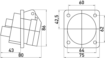 КОНТАКТ ИНДУСТРИАЛЕН ЗА ТАБЛО E.SOCKET.PRO.5.16.WALL, 5P., 380V, 16А (415) E.NEXT