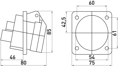 КОНТАКТ ИНДУСТРИАЛЕН ЗА ТАБЛО E.SOCKET.PRO.4.16.WALL, 4P., 380V, 16А (414) E.NEXT