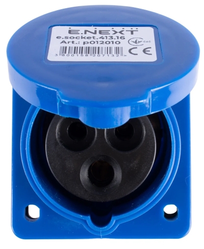 PRIZĂ INDUSTRIALĂ PENTRU PANOU E.SOCKET.PRO.3.16.DE PERETE, 3P., 220V, 16A (413) E.NEXT