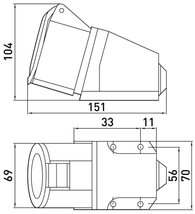 PRIZĂ INDUSTRIALĂ DE PERETE E.SOCKET.PRO.5.32, 5P., 380V, 32A (125) E.NEXT