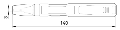 Indicator-tester E.TOOL.TEST09 140×3 straight SLOT ACE/DC70 -250 V, E.NEXT