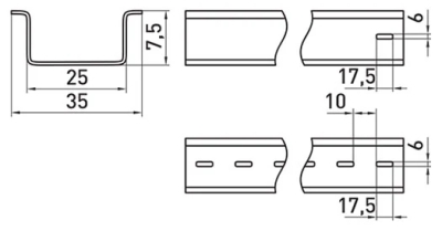 Din-rail E.DIN.STAND.RAIL.101, 10 CM, E.NEXT