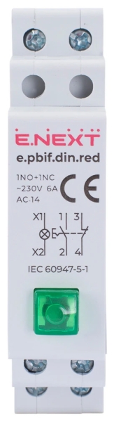 BUTON CU INDICATOR PENTRU SINĂ DIN E.PBIF.DIN.VERDE, VERDE E.URMĂTOR