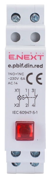 BUTON CU INDICATOR PENTRU SINĂ DIN E.PBIF.DIN.ROȘU, ROȘU E.URMĂTOR