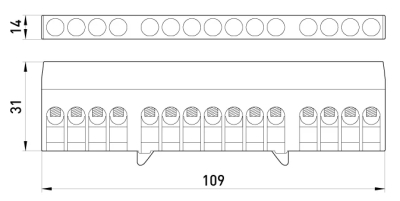 ZERO RAILS E.BSI.PRO.1.15 FÜR DIN-SCHIENE IM ISOLIERGEHÄUSE E.NEXT