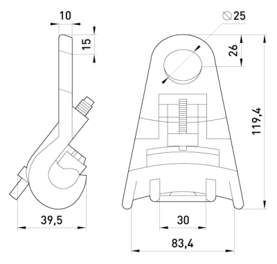 5 KN LOAD-BEARING TERMINAL E.H.CLAMP.PRO.1A.25.120, 25-120 MM², A E.NEXT
