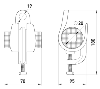 CLEME DE ȚINUT IZOLATE DIN METAL E.H.CLAMP.PRO.25.GATH, 25 MM² E.NEXT