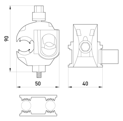 Пробивна скоба за СИП 25–95 / 2.5–35 mm² E.NEXT