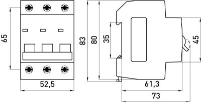 MODULAR CIRCUIT BREAKER E.MCB.PRO.60.3.C 1 NEW, 3P, 1A, C, 6KA NEW E.NEXT