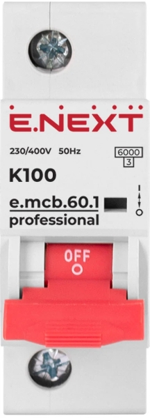 MODULAR-LEISTUNGSSCHALTER E.MCB.PRO.60.1.K 100 NEU, 1P, 100A, K, 6KA NEU E.NEXT