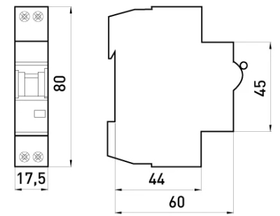 MODULAR CIRCUIT BREAKER E.MCB.PRO.60.1N.С25.THIN, 1P+N, 25A, C, 4.5KA E.NEXT