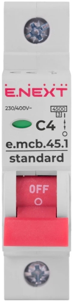 MODULARER LEISTUNGSSCHALTER E.MCB.STAND.45.1.C4, 1P, 4A, C, 4,5 KA E.NEXT