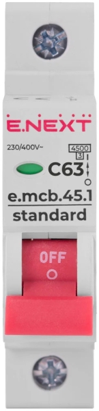 MODULARER LEISTUNGSSCHALTER E.MCB.STAND.45.1.C63, 1P, 63A, C, 4,5 KA E.NEXT