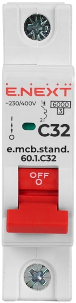 ÎNTRERUPTOR AUTOMAT MODULAR E.MCB.STAND.60.1.C32, 1P, 32A, C, 6 KA E.NEXT