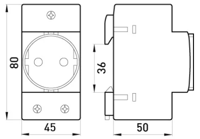CONTACT MODULAR SHUKO PENTRU SINĂ DIN E.PRIZĂ.PRO.DIN.TMS, 230 V E.NEXT