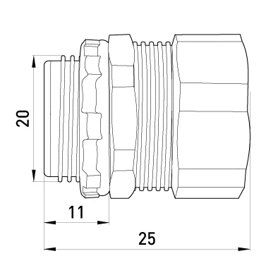 Straight INLET JOINT E.MET.DIR.STAND.SLDX.15 FOR METAL sleeve /corrubated/ 15MM, E.NEXT