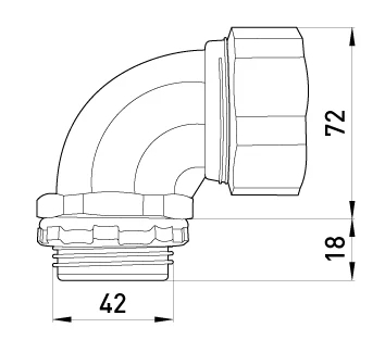WINKELEIGANSCHLUSS E.MET.ANGLE.STAND.SLDX.38 FÜR METALLHÜLSE /CORRUPTION/ 38MM E.NEXT