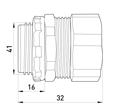 Straight INLET JOINT E.MET.DIR.STAND.SLDX.32 FOR METAL sleeve /corrubated/ 32MM, E.NEXT
