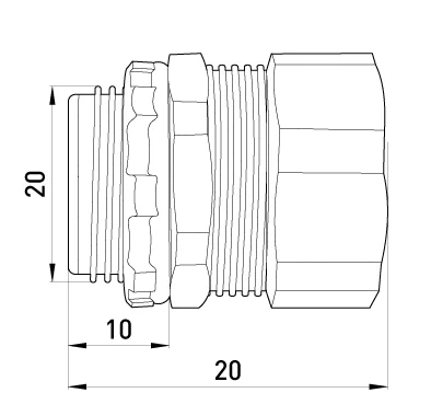 Straight INLET JOINT E.MET.DIR.STAND.SLDX.12 FOR METAL sleeve /corrubated/ 12MM, E.NEXT