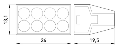 Bloc terminal de conectare e.lc.pro.ac.8, pentru 8 conductori, 0,5–2,5 mm², 24 A E.NEXT