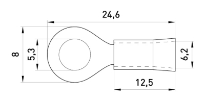 CABLE TERMINAL, INSULATED E.TERMINAL STAND.RV3.3,5.5RED 2.5-4MM², RED E.NEXT