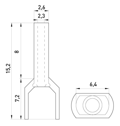 KABELVERBINDER, ISOLIERT E.TERMINAL.STAND TE.2.1.5.YELLOW (TE1508 YELLOW) 2X1,5 MM², GELB E.NEXT