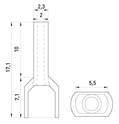 KABELVERBINDER, E.TERMINAL.STAND TE.2.1.RED (TE1010 RED) 2X1 MM², RED E.NEXT