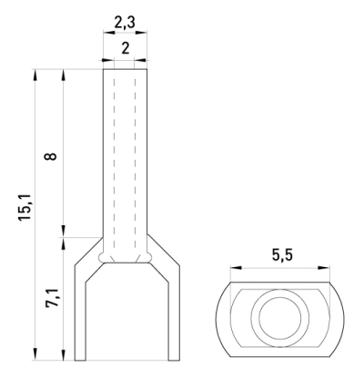 KABELVERBINDER, ISOLIERT E.TERMINAL.STAND TE.2.1.WHITE (TE1008 WHITE) 2X1 MM², WEISS E.NEXT