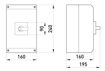 ÎNTRERUPĂTOR DE PACHET ÎN CARCASĂ E.INDUSTRIAL.SB.1-0-2.3.63, 3P, 63A (1-0-2) E.NEXT