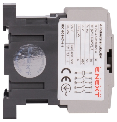 Contactor E.INDUSTRIAL.UKC.6M.220, 220 V, 1NO, E.NEXT