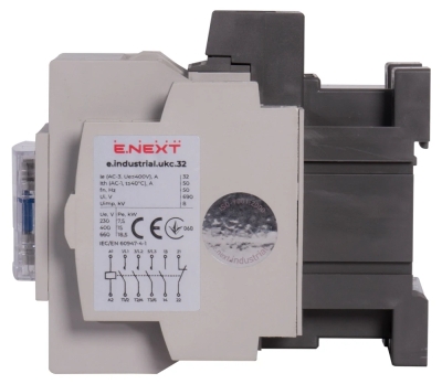 CONTACTOR E.INDUSTRIAL.UKC.32.380, 32A, 380V, 3P, 1NO+1NC E.NEXT