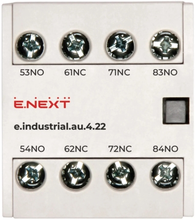 ДОПЪЛНИТЕЛНЕН КОНТАКТ E.INDUSTRIAL.AU.4.22, 2NO+2NC E.NEXT