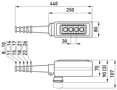 4 button 2 speeds + STOP WITH locking XAC-A4913K HOIST control, E.NEXT