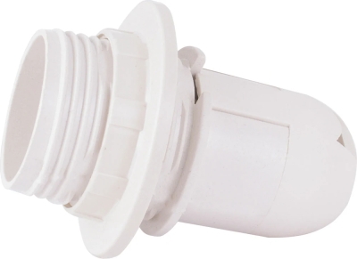 ФАСУНГ ПЛАСТМАСОВ Е14 С ГАЙКА, БЯЛ E.LAMP SOCKET WITH NUT.E14.PL.WHITE E.NEXT