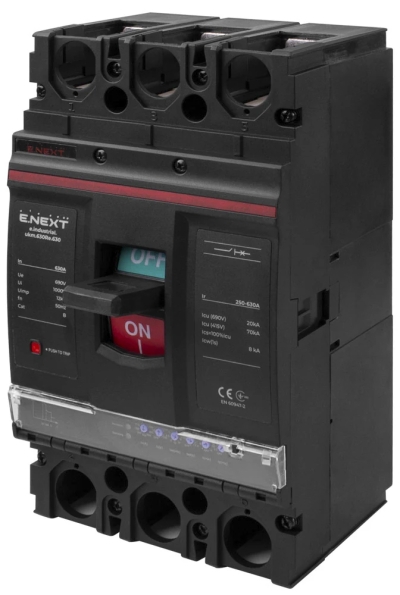 MCCB moulded-case circuit breaker e.industrial.ukm.630Re.630 with electronic release, 3P, 630 A, Icu 70 kA, E.NEXT