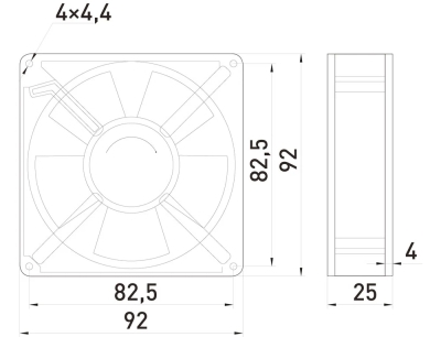 Ventilator pentru tablouri electrice e.climat.fan.pro.92, 92×92×25 mm, 13 W, AC 230 V, E.NEXT
