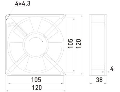 Ventilator pentru tablouri electrice e.climat.fan.pro.120, 120×120×38 mm, 22 W, AC 230 V, E.NEXT