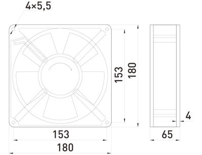 Ventilator pentru tablouri electrice e.climat.fan.pro.180, 180x180x65 mm, 45 W, AC 230 V, E.NEXT